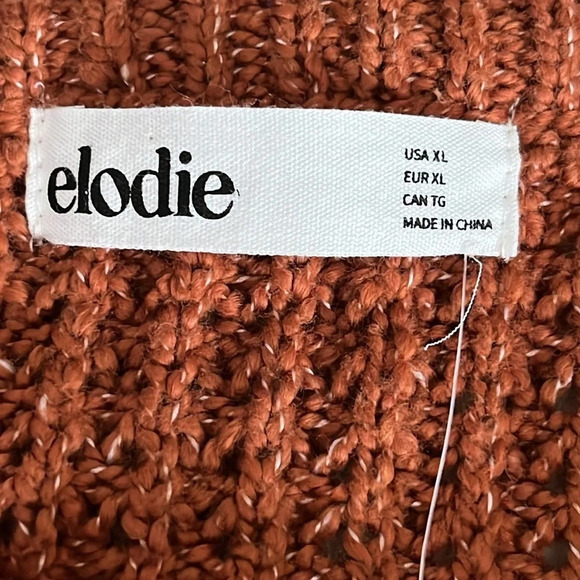 Elodie Chunky Open Knit Crop Sweater in Sienna - NEW - Size XL - Picture 4 of 7